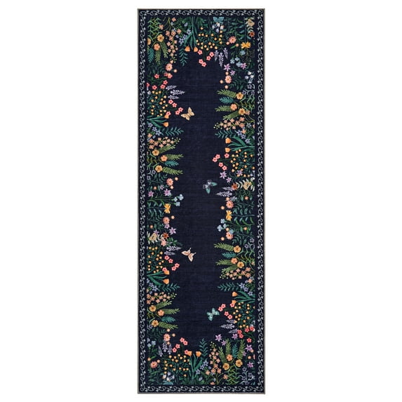 Yesfashion Area Rugs Washable Large Modern Abstract Soft Living Room Anti Skid Carpets -Flowers and Butterflies