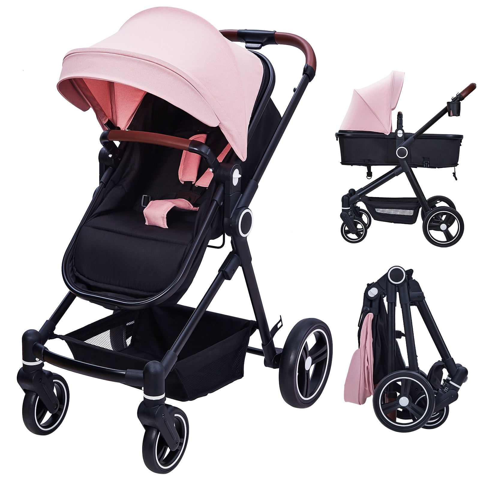 Newborn Stroller 2-in-1 Convertible Baby Stroller Reversible
