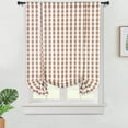 thumbnail image 1 of Yesfashion Buffalo Checker Tie Up Curtains, Plaid Gingham Pattern Farmhouse Rod Pocket Window Treatment Tie Up Shades Curtains, 42" x 63", 1 of 9