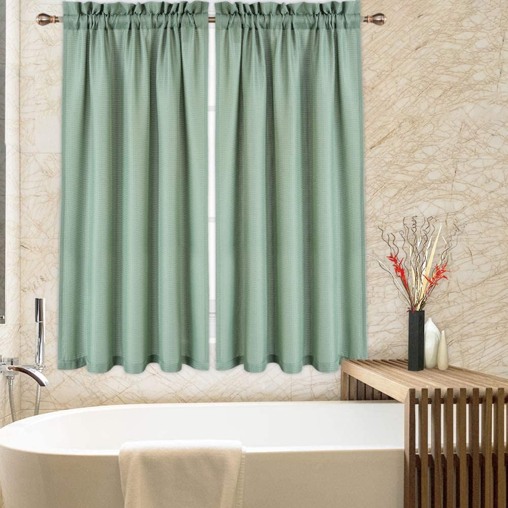 Yesfashion Cafe Curtains with Valance, Waffle Weave Kitchen Tier Curtains and Valance Set