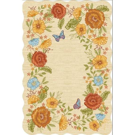 Yesfashion Carpets Area Rugs Washable 1150Gsm Pearl Velvet Velvet Heavy Washed Back Folding Simulation Printed Carpet-Modern-Longing for The Garden Yellow tone 10*13ft