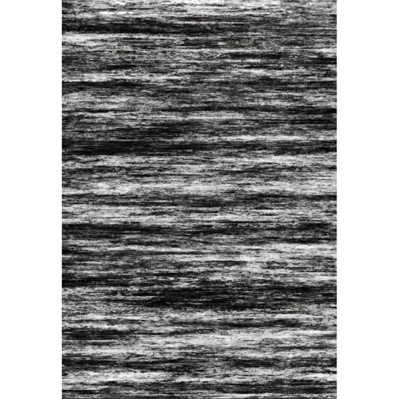 Yesfashion Carpets Area Rugs Washable 1150Gsm Pile Pearl Velvet Washed Back Folding Printed Rug-Abstract-All'S Well Black and gray 5*7ft