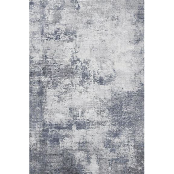 Yesfashion Carpets Area Rugs Washable 1150Gsm Velvet Pearl Velvet Washed Back Folded Imitation Print Carpet-Abstract-Chaos Impression Indigo 5*7ft