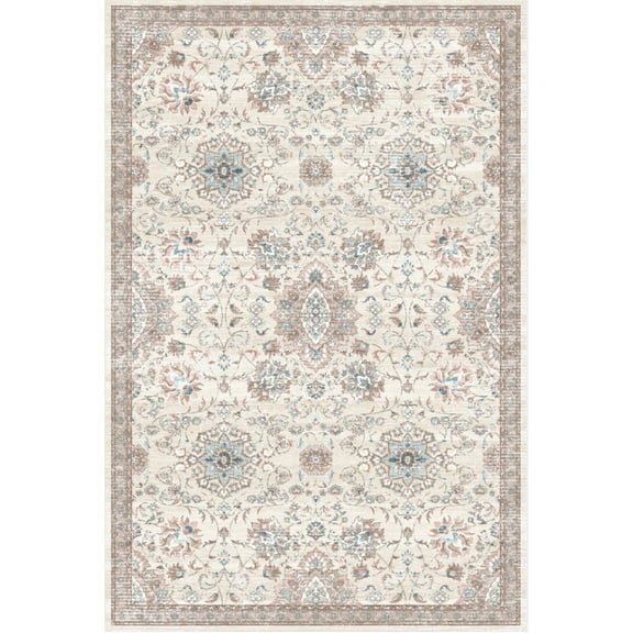 Yesfashion Carpets Area Rugs Washable 1150Gsm Velvet Pearl Velvet Washed Back Folded Printed Rug-Persian-Mia Loop Beige 9*12ft