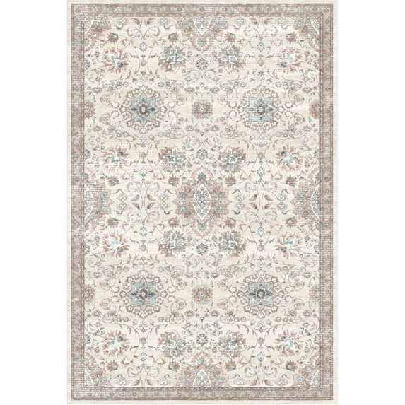 Yesfashion Carpets Area Rugs Washable 1150Gsm Velvet Pearl Velvet Washed Back Folded Printed Rug-Persian-Mia Loop Beige 9*12ft