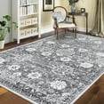 thumbnail image 1 of Yesfashion Carpets Area Rugs Washable 1150Gsm Velvet Pearl Velvet Washed Back Folded Printed Rug-Persian-Mia Loop Dark Gray 5*7ft, 1 of 7