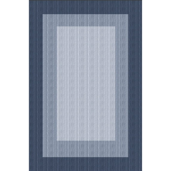 Yesfashion Carpets Area Rugs Washable 1150Gsm Velvet Pearl Velvet Washed Back Folding Imitation Print Carpet-Modern-Striped Edge Blue tint 2*6ft