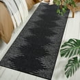 thumbnail image 1 of Yesfashion Carpets Area Rugs Washable 1150Gsm Velvet Pearl Velvet Washed Back Folding Printed Carpet-Modern-Line Life Black tone 2*6ft, 1 of 7