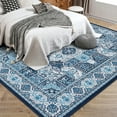 thumbnail image 1 of Yesfashion Carpets Area Rugs Washable 1150Gsm Velvet Pearl Velvet Washed Back Folding Printed Carpet Persian-Xiangyin Blue hue 5*7ft, 1 of 4