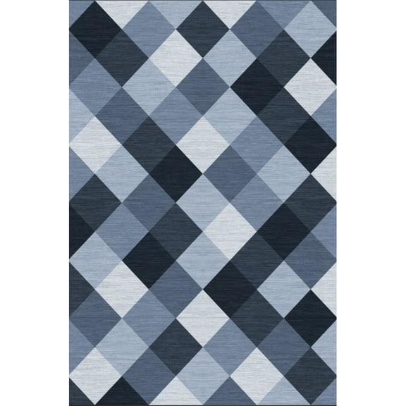 Yesfashion Carpets Area Rugs Washable 1150Gsm Velvet Pearl Velvet Washed Back Folding Printed Carpet Xm-Modern-Guluo Yiqing Blue tint 2*6ft