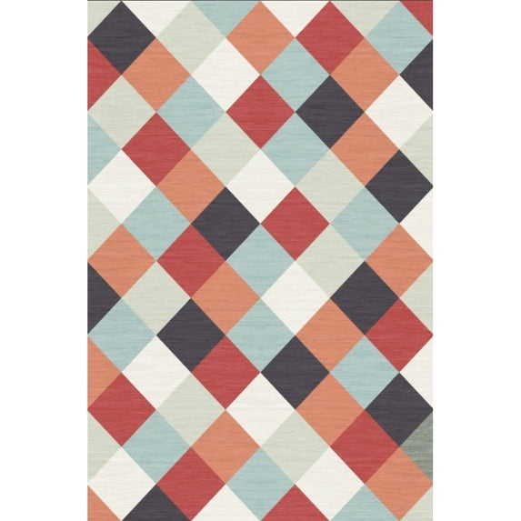 Yesfashion Carpets Area Rugs Washable 1150Gsm Velvet Pearl Velvet Washed Back Folding Printed Carpet Xm-Modern-Guluo Yiqing Red and black 3*5ft