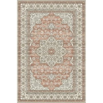 Yesfashion Carpets Area Rugs Washable 1150Gsm Velvet Pearl Velvet Washed Back Folding Simulation Printed Carpet Xm-Persia Bieyi Kuilong Brown tone 6*9ft