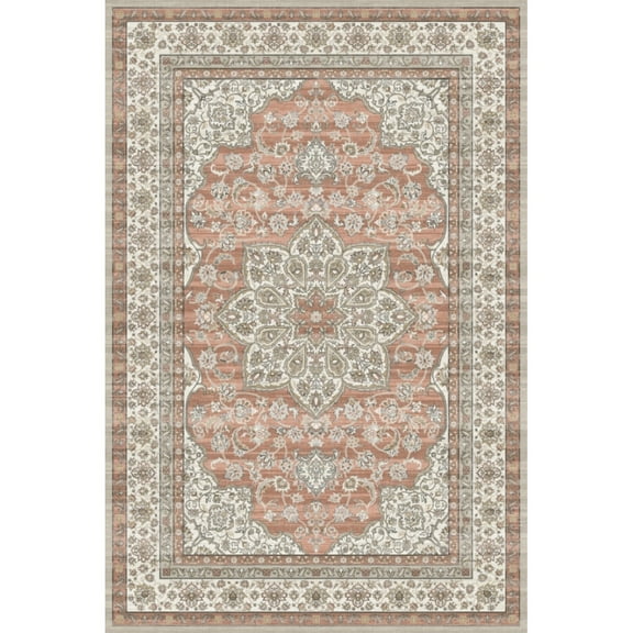 Yesfashion Carpets Area Rugs Washable 1150Gsm Velvet Pearl Velvet Washed Back Folding Simulation Printed Carpet Xm-Persia Bieyi Kuilong Brown tone 6*9ft