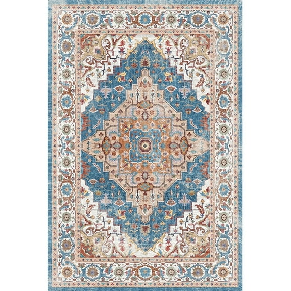 Yesfashion Carpets Area Rugs Washable 1150Gsm Velvet Pearl Velvet Washed Back Folding Simulation Printed Carpet Xm-Persian-Late Italian Manxi Color tone 10*13ft