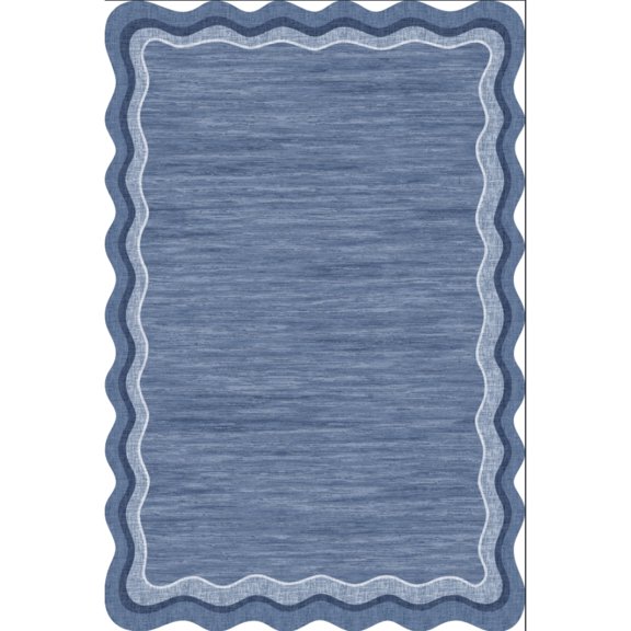 Yesfashion Carpets Area Rugs Washable 1150GsmPearl Velvet Velvet Heavy Washed Back Folding Simulation Printed Carpet-Modern-Suqian Blue tint 9*12ft