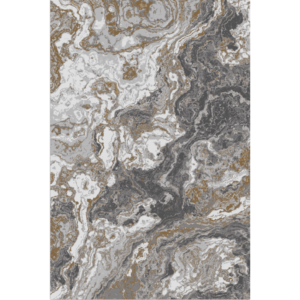 Yesfashion Carpets Area Rugs Washable 1150gsm Pearl Wash back folding printed carpet-Abstract Gray 13ft