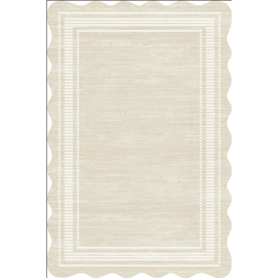 Yesfashion Carpets Area Rugs Washable 1200Gsm Velvet Pearl Velvet Washed Back Folded Imitation Print Carpet-Modern-Plain off white 8*10ft