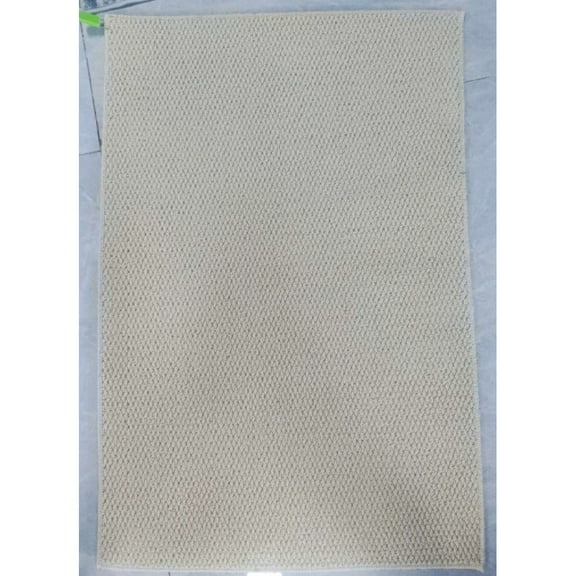 Yesfashion Carpets Area Rugs Washable 1330Gsm Polypropylene Pineapple Ring Plain Washed Back Carpet-Modern-Sumeng Beige 2*6ft