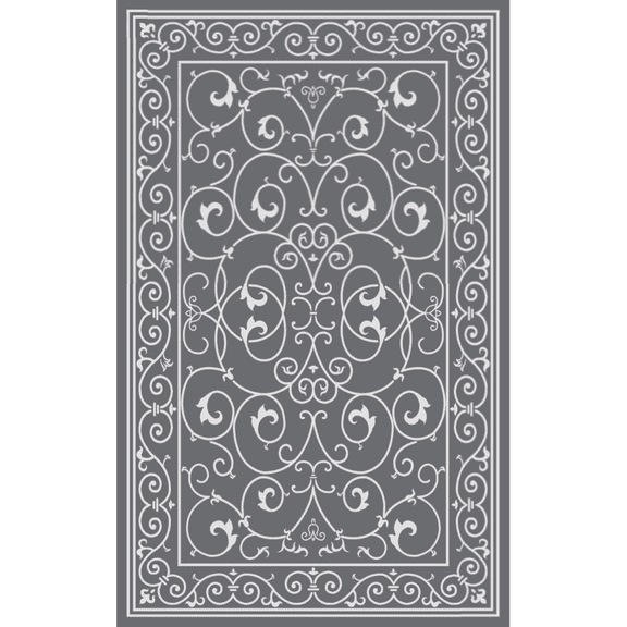 Yesfashion Carpets Area Rugs Washable 320Gsm Pp Tube Plastic Woven Outdoor Carpet-Modern-European Curly Grass gray 9*18ft