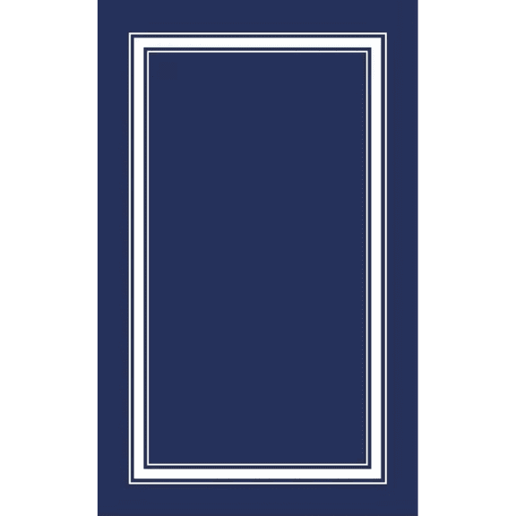 Yesfashion Carpets Area Rugs Washable 320Gsm Pp Tube Plastic Woven Outdoor Carpet-Modern-Three Line Border Dark blue/white 8*10ft