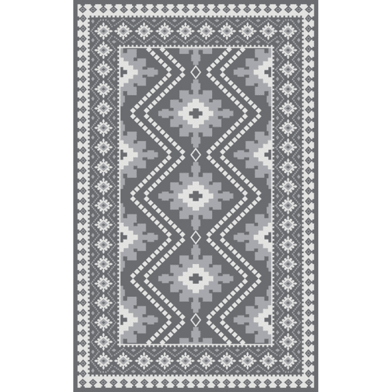 Yesfashion Carpets Area Rugs Washable 320Gsm Pp Tube Plastic Woven Outdoor Rug Som-Bohemia-Three Grains Of Rice gray 8*10ft