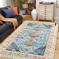 thumbnail image 1 of Yesfashion Carpets Area Rugs Washable 5'*7' Vintage Distressed Area Rug Indoor Stain-Resistant Non-Slip Floor Mat Boho Tribal Foldable Accent Rug, 1 of 7