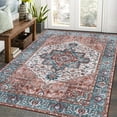 thumbnail image 1 of Yesfashion Carpets Area Rugs Washable 5'*7' Vintage Medallion Floral Area Rug Indoor Non-Shedding Throw Carpet Boho Stain-Resistant Carpet for Apartment Dorm,Orange Brown tone 5*7ft, 1 of 7
