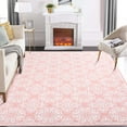 thumbnail image 1 of Yesfashion Carpets Area Rugs Washable 6*9 Farmhouse Rug Soft Modern Flower Printed Rug Non-Slip Low Pile Bedroom Rug Foldable Rugs ,Pink pink 6ft*9ft, 1 of 7