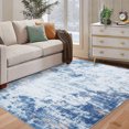 thumbnail image 1 of Yesfashion Carpets Area Rugs Washable 9'*12' Abstract Rug Modern Bedroom Living Room Throw Rug Non-Slip Distressed Floor Carpet Foldable Thin Accent Carpet,Blue blue 9'*12', 1 of 7