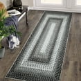 thumbnail image 1 of Yesfashion Carpets Area Rugs Washable Braided Printed Runner Rug 2*6 Boho Runner Rug Modern Rustic Geometric Rug Runner for Laundry Kitchen,Gray Ash 2*6ft, 1 of 7