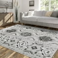 thumbnail image 1 of Yesfashion Carpets Area Rugs Washable Modern Geometric Rug Contemporary Boxes Print Area Rug Low Pile Anti-Slip Carpet Ash 9*12ft, 1 of 7