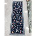 thumbnail image 1 of Yesfashion Carpets Area Rugs Washable Pearl Velvet Velvet (1150Gsm) Pearl Velvet Cotton Tpr Washed Folding Carpet-Modern-Grass And Warblers blue 2*6ft, 1 of 1