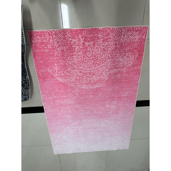 Yesfashion Carpets Area Rugs Washable Pearl Velvet Velvet (Total 1150Gsm) Pearl Velvet Cotton Tpr Washed Folding Backing Carpet-Alex pink 9*12ft