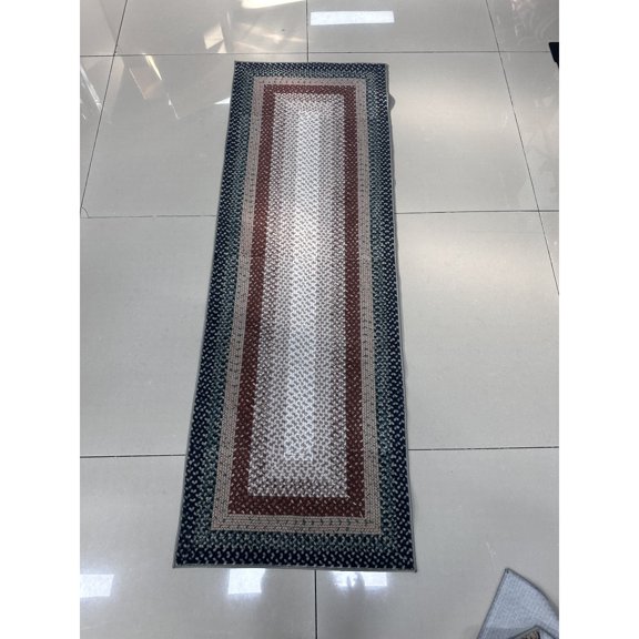 Yesfashion Carpets Area Rugs Washable Pile (1200Gsm) Pearl Velvet Cotton Tpr Washed Folding Backing Carpet-Texture-Brocade Basketball Lottery 2*10ft