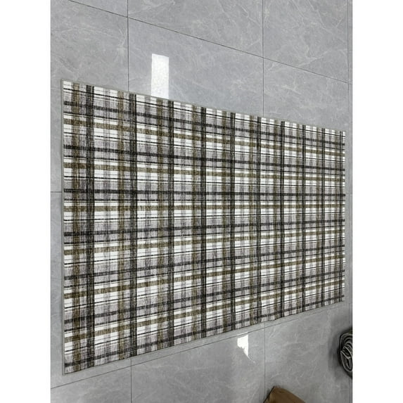 Yesfashion Carpets Area Rugs Washable Pile (Total 1200Gsm) Pearl Velvet Cotton Tpr Washed Folding Backing Carpet-Modern-British Style green 2*6ft