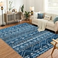 thumbnail image 1 of Yesfashion Carpets Area Rugs Washable Super Soft Moroccan Area Rug,Machine Boho Ultra-Thin Indoor Floor Carpet,Anti-Slip Foldable Geometric Rug Bedroom Dining Room Office Peacock Blue 5*7ft, 1 of 7