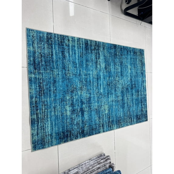 Yesfashion Carpets Area Rugs Washable Velvet (1150Gsm) Pearl Velvet Cotton Tpr Washed Folding Backing Carpet Xxy-Persia-Wonderland Bridge Green Pine 8*10ft