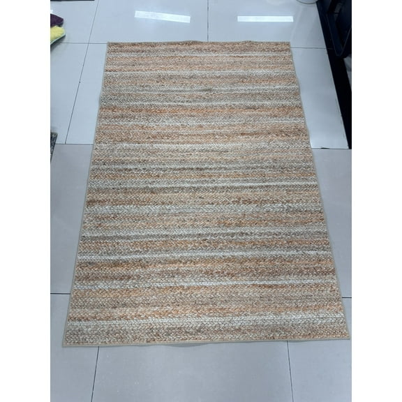 Yesfashion Carpets Area Rugs Washable Velvet (1150Gsm) Pearl Velvet Cotton Tpr Washed Folding Backing Carpet-Plain Texture-Natural Texture nature 5*7ft