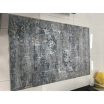 Yesfashion Carpets Area Rugs Washable Velvet (Total 1150Gsm) Pearl Velvet Cotton Tpr Washed Folding Backing Carpet Xxy-Persia-Hilda blue 10*13ft