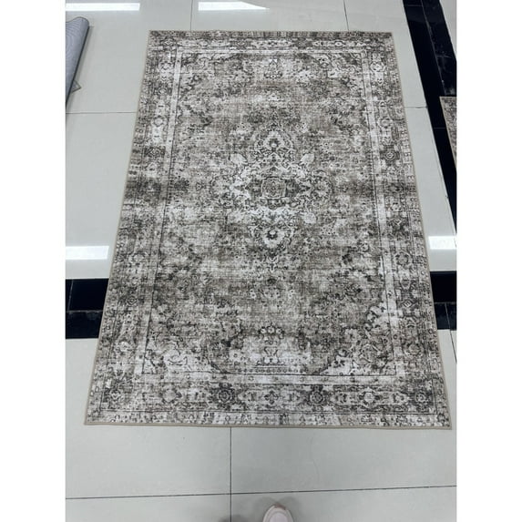 Yesfashion Carpets Area Rugs Washable Velvet (Total 1150Gsm) Pearl Velvet Cotton Tpr Washed Folding Carpet Xm-Persia-Xiyan Camel 10*13ft