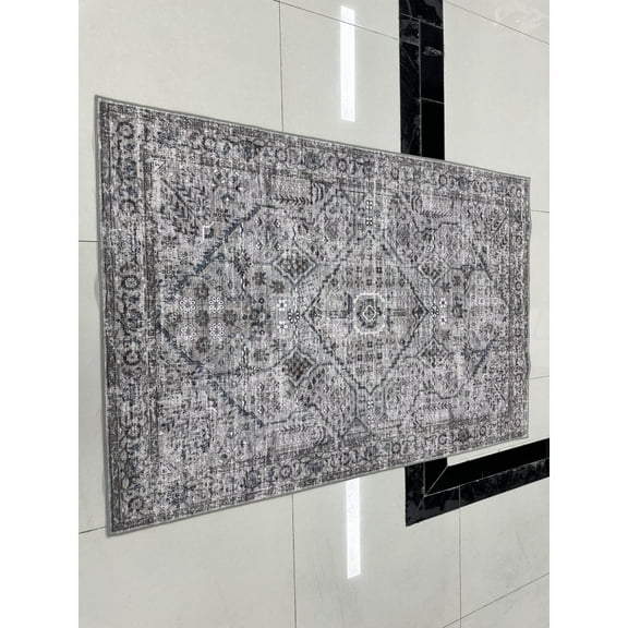 Yesfashion Carpets Area Rugs Washable Velvet (Total 1150Gsm) Pearl Velvet Cotton Tpr Washed Folding Carpet Xxy-Persian-Camellia brown 9*12ft