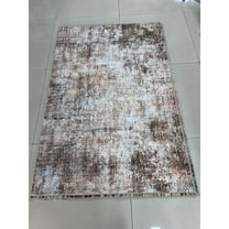 Yesfashion Carpets Area Rugs Washable Velvet (Total 1200Gsm) Pearl Velvet Cotton Tpr Washed Folding Backing Carpet Xm-Abstract-Gold Brown 2*6ft