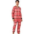 thumbnail image 1 of Yesfashion Christmas Pajamas for Men Front Zipper Round Neck Jumpsuit Fleece-Lined Matching Jammies, 1 of 5
