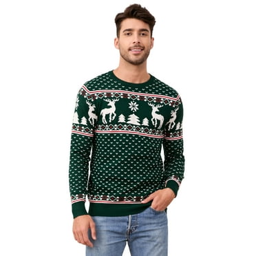 Yesfashion Clearance Men's Knitted Christmas Pattern Sweater Comfy Crewneck Long Sleeve Pullover Sweater