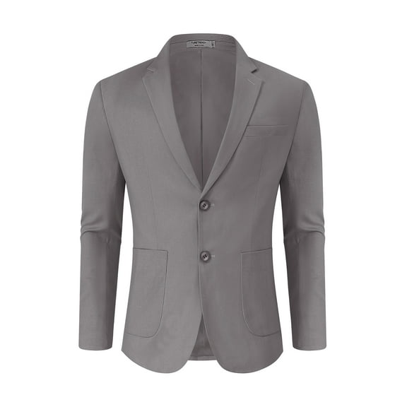 Yesfashion Clearance Mens Casual Linen Blazer Sports Coats Jacket for Men Slim Fit Two Button Lightweight Suit