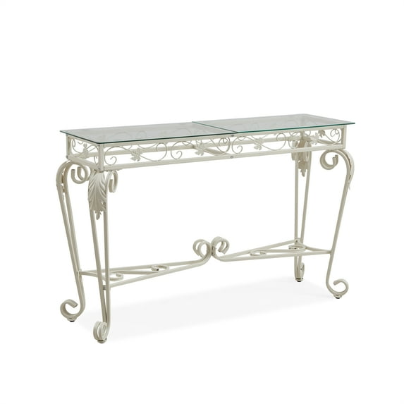 Yesfashion Console Table, Modern Glass Entryway Table Small Sofa Accent Table With Storage, Metal Frame, Easy Assembly, For Living Room, Hallway, Office