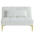 thumbnail image 1 of Yesfashion Convertible Futon Sofa Bed Modern Teddy Fabric Loveseat Sleeper Couch With Adjustable Backrest Metal Legs For Small Spaces Living Room, 1 of 9