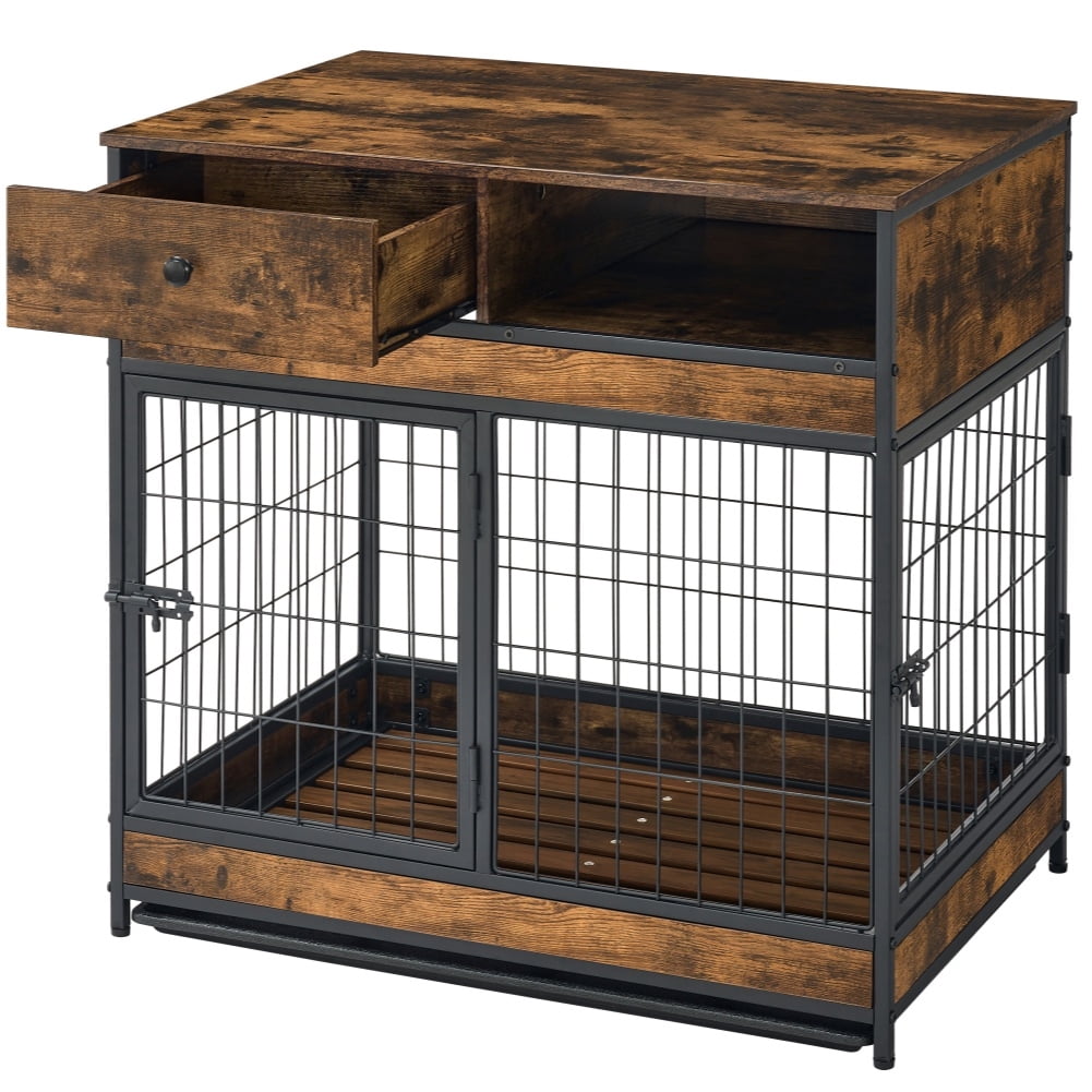 Yesfashion Dog Crate Furniture Dog Kennel With 2 Doors Decorative Photo Inspiration