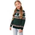 thumbnail image 1 of Yesfashion Family Christmas Sweater Crew Neck Reindeer Snowflakes Knitted Pullover for Kids, 1 of 5
