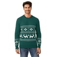 thumbnail image 1 of Yesfashion Family Matching Christmas Sweater Reindeer Snowflakes Knitted Ugly Crew Neck Pullover For Men, 1 of 5